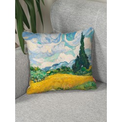 Декоративная подушка на диван "Деко" Ван Гог Пшеничное поле с кипарисами