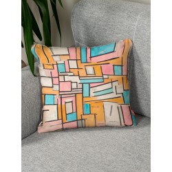 Декоративная подушка на диван "Деко" Пит Мондриан Композиция в овале с цветными плоскостями №2