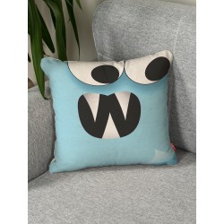 Декоративная подушка на диван "Деко" Стикер голубой