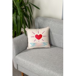 Декоративная подушка на диван "Деко" Сердце восход